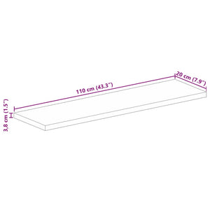 vidaXL Table Top 110x20x3.8 cm Rectangular Solid Wood Reclaimed