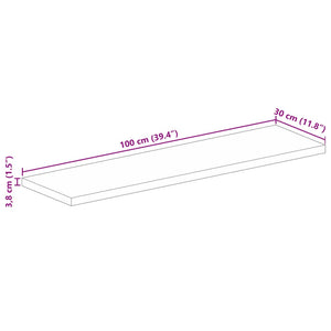 vidaXL Table Top 100x30x3.8 cm Rectangular Solid Wood Reclaimed