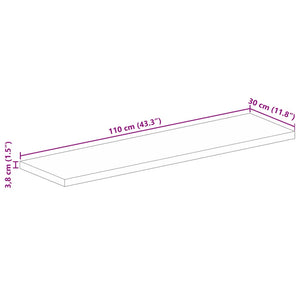 vidaXL Table Top 110x30x3.8 cm Rectangular Solid Wood Reclaimed