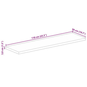 vidaXL Table Top 110x50x3.8 cm Rectangular Solid Wood Reclaimed