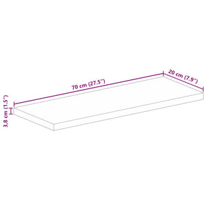 vidaXL Table Top 70x20x3.8 cm Rectangular Solid Wood Rough Mango