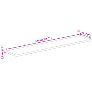 vidaXL Table Top 140x20x3.8 cm Rectangular Solid Wood Mango