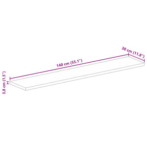 vidaXL Table Top 140x30x3.8 cm Rectangular Solid Wood Mango