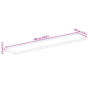 vidaXL Table Top 180x20x2.5 cm Rectangular Solid Wood Mango