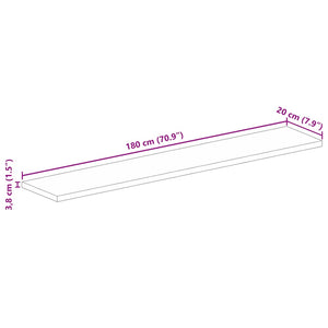 vidaXL Table Top 180x20x3.8 cm Rectangular Solid Wood Mango