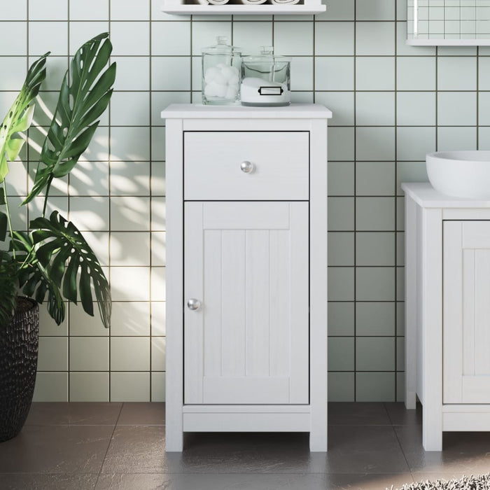 vidaXL Bathroom Cabinet BERG White 40x34x80 cm Solid Wood Pine