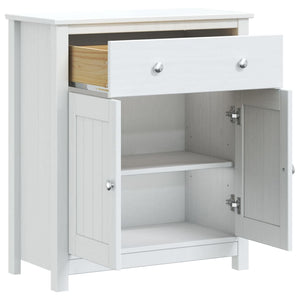 vidaXL Bathroom Cabinet BERG White 69.5x34x80 cm Solid Wood Pine