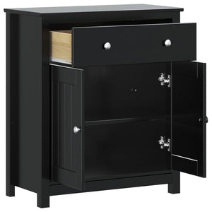 vidaXL Bathroom Cabinet BERG Black 69.5x34x80 cm Solid Wood Pine