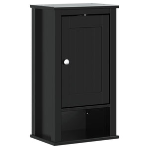 vidaXL Bathroom Wall Cabinet BERG Black 40x27x71.5 cm Solid Wood Pine