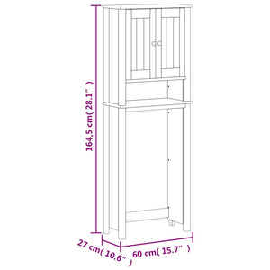 vidaXL Over-the-Toilet Storage BERG White 60x27x164.5 cm Solid Wood