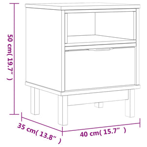 vidaXL Bedside Cabinet "FLAM" 40x35x50 cm Solid Wood Pine