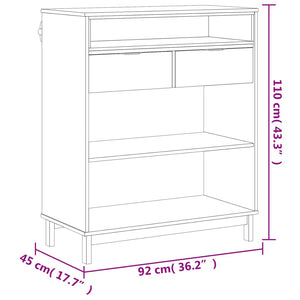 vidaXL Bar Table FLAM 92x45x110 cm Solid Wood Pine