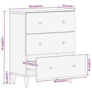 vidaXL Side Cabinet 60x33x75 cm Solid Wood Mango