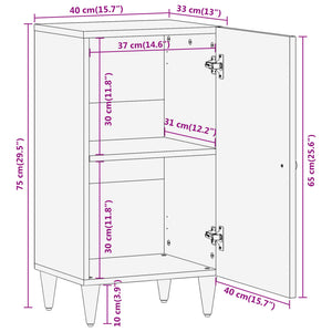 vidaXL Side Cabinet 40x33x75 cm Solid Wood Mango