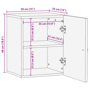 vidaXL Bathroom Wall Cabinet 38x33x48 cm Solid Wood Mango