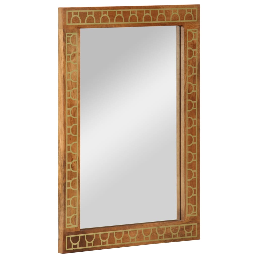 vidaXL Bathroom Mirror 50x70x2.5 cm Solid Wood Mango and Glass