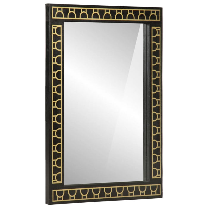 vidaXL Bathroom Mirror 50x70x2.5 cm Solid Wood Mango and Glass