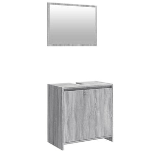 vidaXL 2 Piece Bathroom Furniture Set Grey Sonoma Engineered Wood