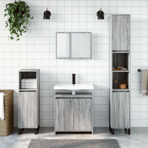 vidaXL 2 Piece Bathroom Furniture Set Grey Sonoma Engineered Wood