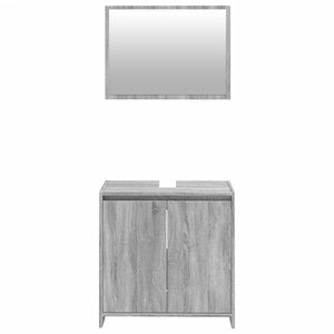 vidaXL 2 Piece Bathroom Furniture Set Grey Sonoma Engineered Wood