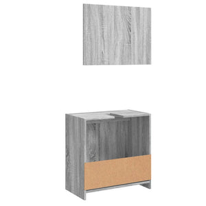 vidaXL 2 Piece Bathroom Furniture Set Grey Sonoma Engineered Wood