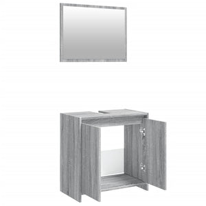 vidaXL 2 Piece Bathroom Furniture Set Grey Sonoma Engineered Wood