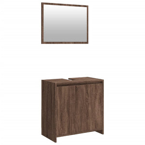 vidaXL 2 Piece Bathroom Furniture Set Brown Oak Engineered Wood