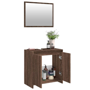 vidaXL 2 Piece Bathroom Furniture Set Brown Oak Engineered Wood