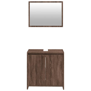 vidaXL 2 Piece Bathroom Furniture Set Brown Oak Engineered Wood