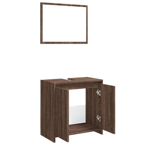 vidaXL 2 Piece Bathroom Furniture Set Brown Oak Engineered Wood