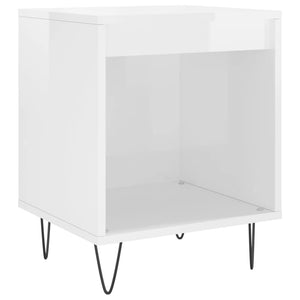 vidaXL Bedside Cabinet High Gloss White 40x35x50 cm Engineered Wood