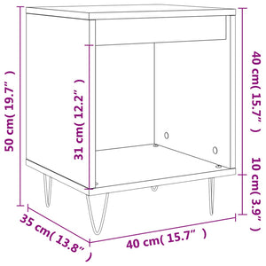 vidaXL Bedside Cabinet High Gloss White 40x35x50 cm Engineered Wood