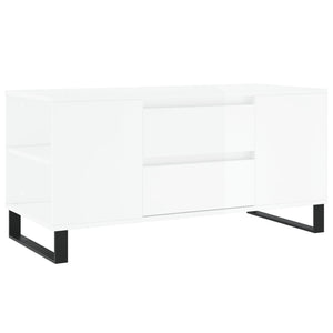 vidaXL Coffee Table High Gloss White 102x44.5x50 cm Engineered Wood
