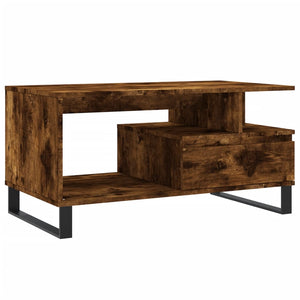 vidaXL Coffee Table Smoked Oak 90x49x45 cm Engineered Wood