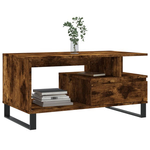 vidaXL Coffee Table Smoked Oak 90x49x45 cm Engineered Wood