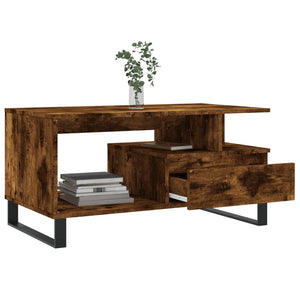 vidaXL Coffee Table Smoked Oak 90x49x45 cm Engineered Wood