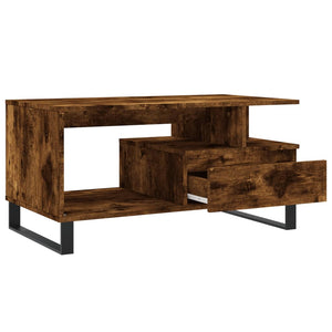 vidaXL Coffee Table Smoked Oak 90x49x45 cm Engineered Wood