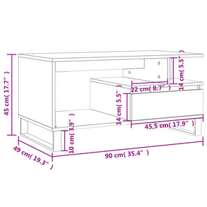 vidaXL Coffee Table Smoked Oak 90x49x45 cm Engineered Wood