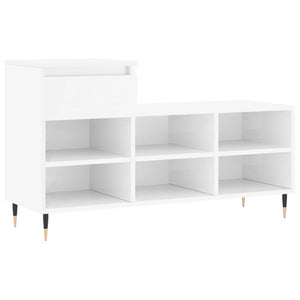 vidaXL Shoe Cabinet High Gloss White 102x36x60 cm Engineered Wood