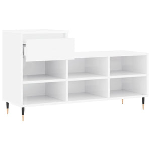 vidaXL Shoe Cabinet High Gloss White 102x36x60 cm Engineered Wood