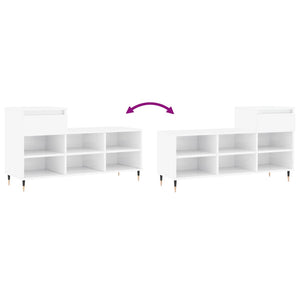 vidaXL Shoe Cabinet High Gloss White 102x36x60 cm Engineered Wood