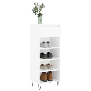 vidaXL Shoe Cabinet High Gloss White 40x36x105 cm Engineered Wood