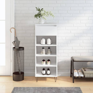 vidaXL Shoe Cabinet High Gloss White 40x36x105 cm Engineered Wood