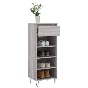 vidaXL Shoe Cabinet Grey Sonoma 40x36x105 cm Engineered Wood