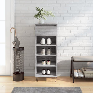 vidaXL Shoe Cabinet Grey Sonoma 40x36x105 cm Engineered Wood