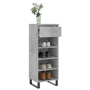 vidaXL Shoe Cabinet Concrete Grey 40x36x105 cm Engineered Wood