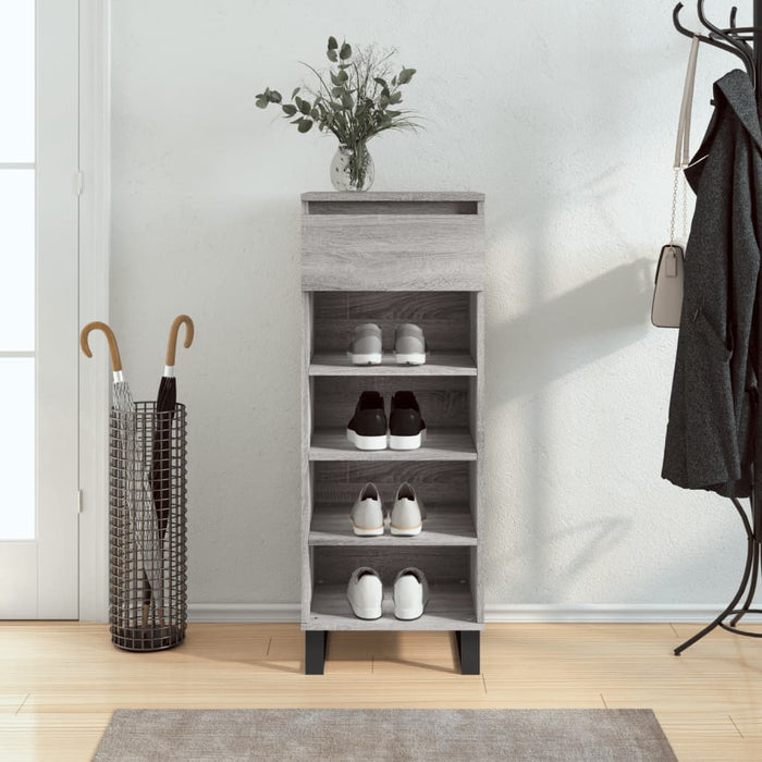 vidaXL Shoe Cabinet Grey Sonoma 40x36x105 cm Engineered Wood