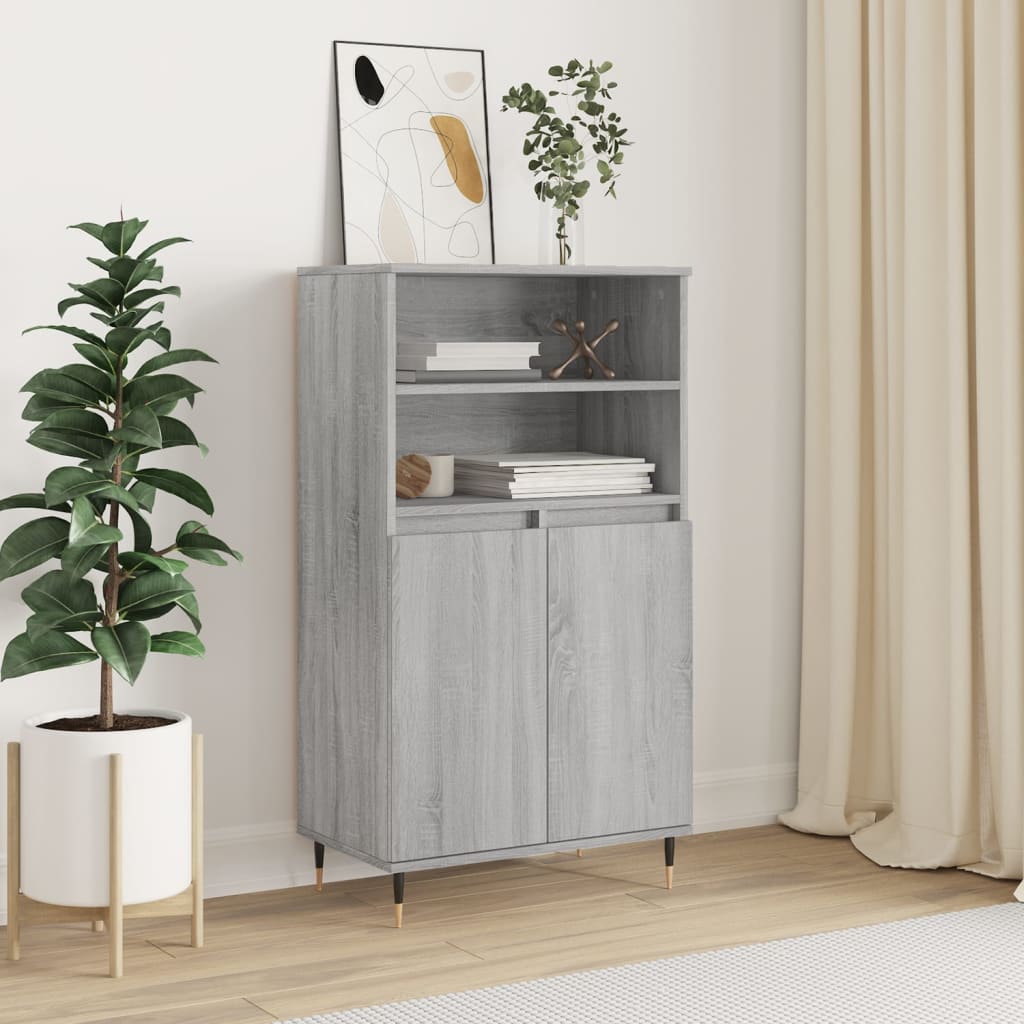 vidaXL Highboard Grey Sonoma 60x36x110 cm Engineered Wood