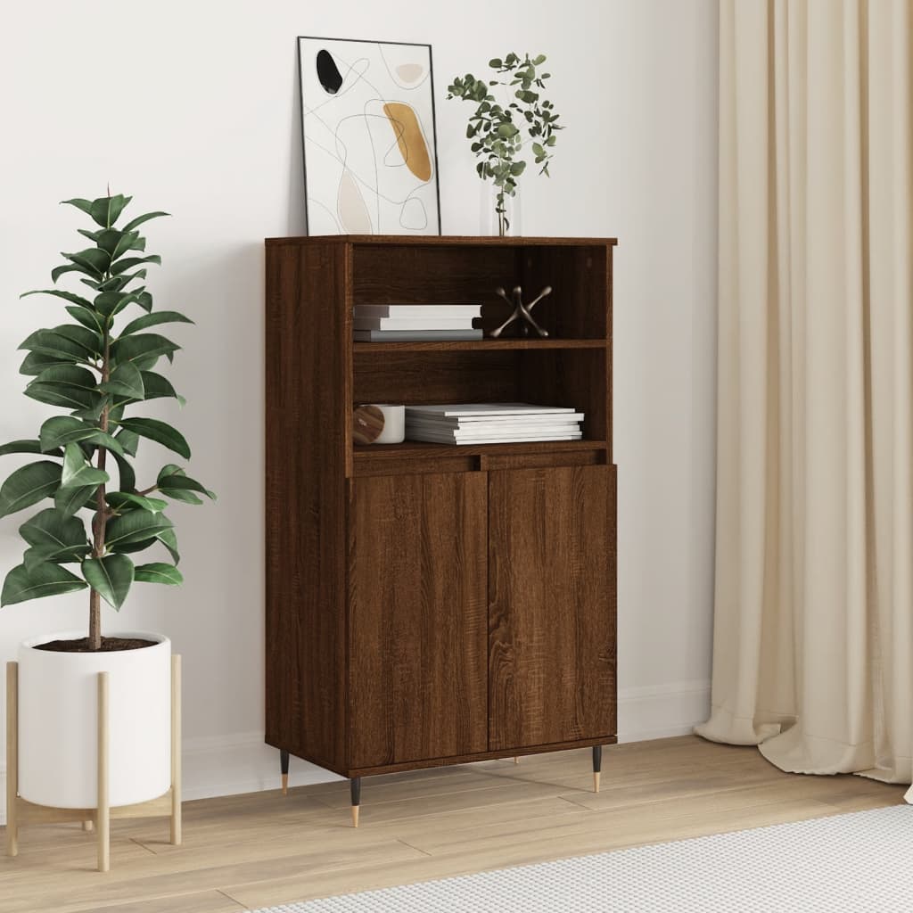 vidaXL Highboard Brown Oak 60x36x110 cm Engineered Wood