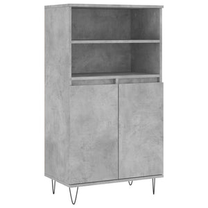 vidaXL Highboard Concrete Grey 60x36x110 cm Engineered Wood